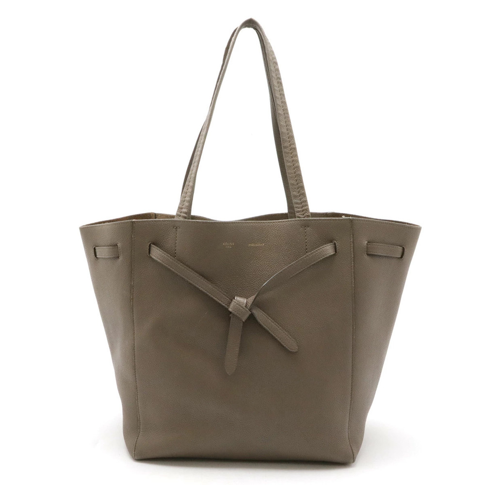 Celine Cabas Phantom Tote Bag Shoulder Hobo Leather Greige Gray